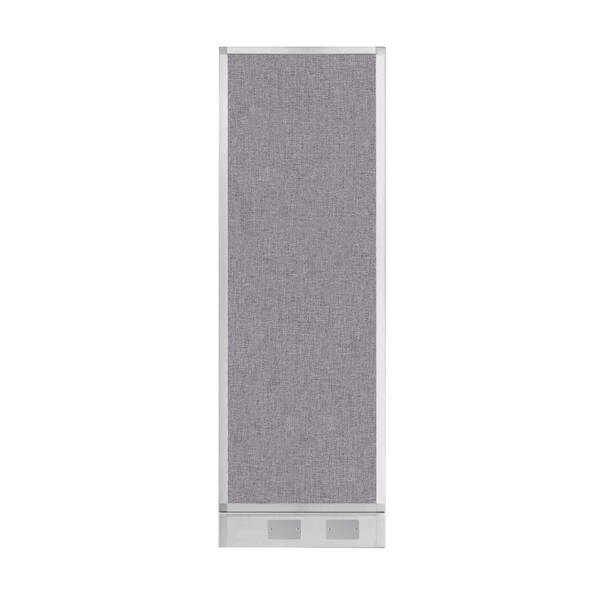 Hush Panel Configurable Cubicle Partition 2' x 6' Cloud Gray Fabric w/ Cable Channel